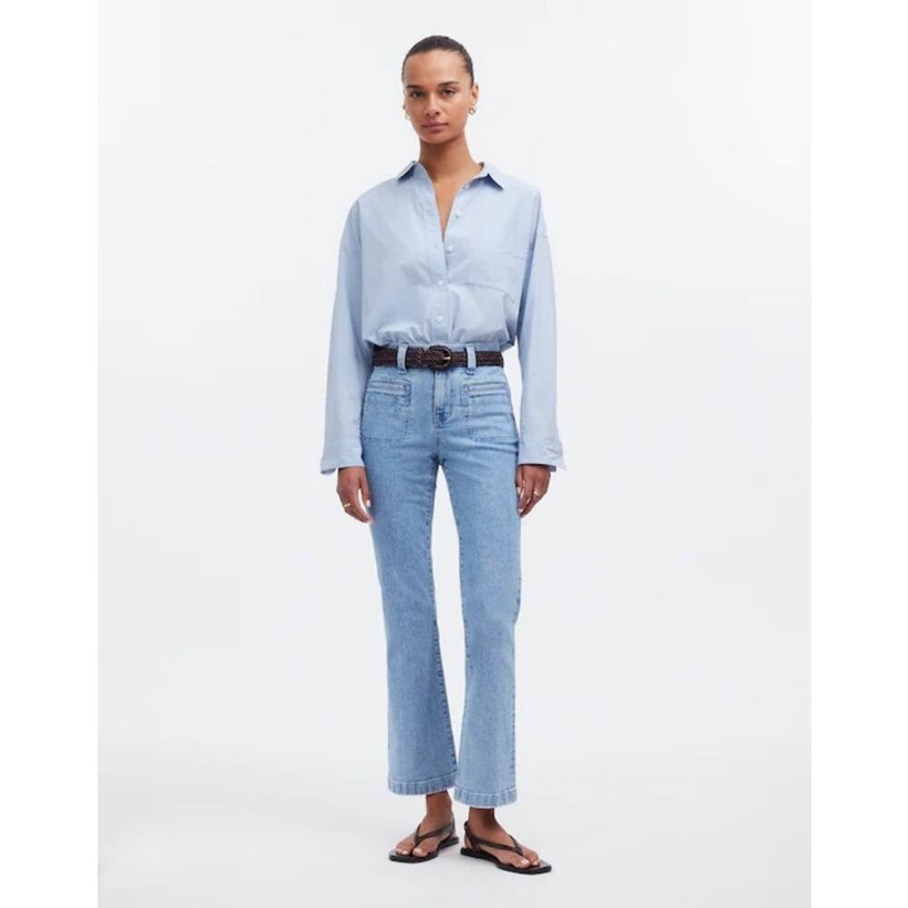 NWT Madewell Tall Kick Out Crop Jeans Penman Wash Size 33T